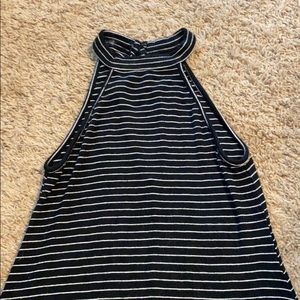 short black and white striped dress